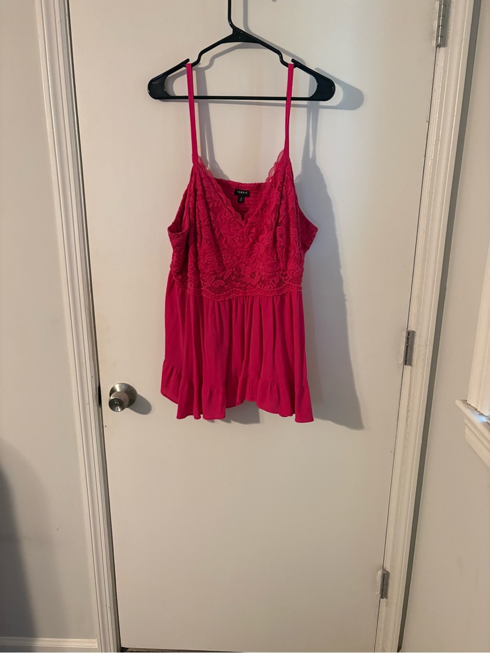 torrid Hot Pink Lace-Trim Camisole Tank